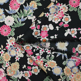 Satin de polyester japonisant fond noir