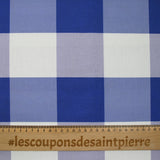 Blue and white striped checkered print cotton