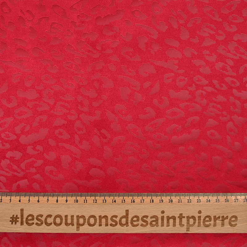 Suédine léopard rouge framboise