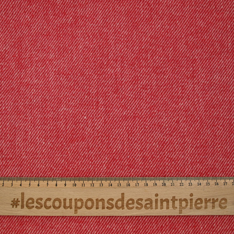 Sergé de laine mélangée rouge et blanc