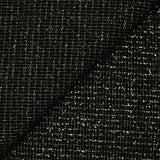 Tweed de laine mélangée carreaux lurex fond noir