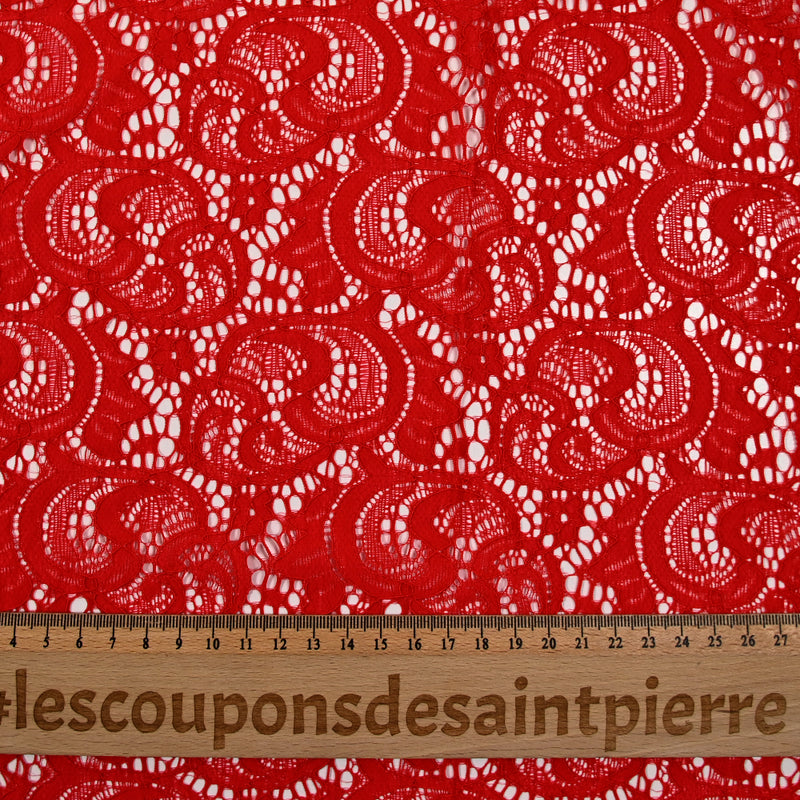Dentelle polyester Dalia rouge
