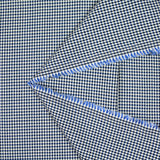 Jacquard laine et viscose pied de poule blanc et bleu roi