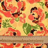 Crêpe lourd imprimé rosalia fond jaune nankin
