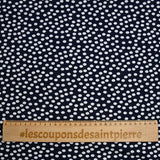 Jersey imprimé pois blanc fond bleu marine