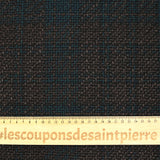 Tweed de polyester marron foncé et bleu canard