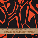 Heavy crêpe printed labyrinth orange