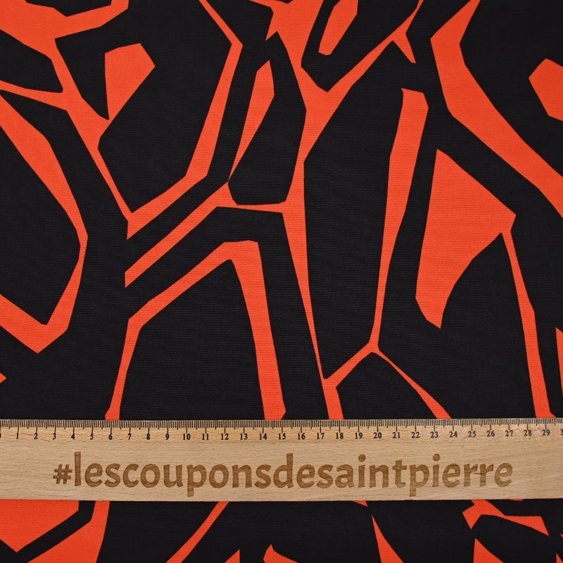 Heavy crêpe printed labyrinth orange