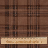 Velours de coton à carreaux côtelé 1mm marron