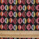 Polyester imprimé graines de bisous fond noir