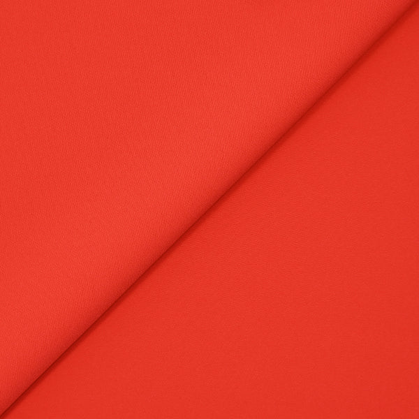 Crêpe polyester élasthanne Fumiko rouge corail clair