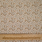 Coton imprimé s'épanouir beige, marron et blanc
