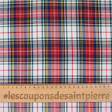 Tartan polyester rouge et bleu