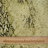 Viscose imprimée lurex serpent vert et écru