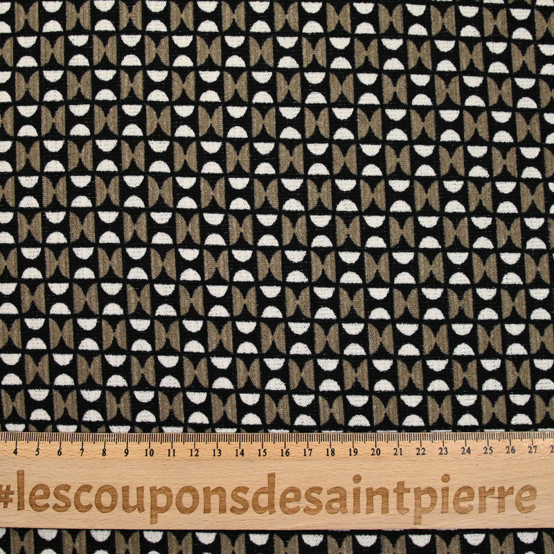 Maille de polyester sablier marron et noir