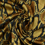 Crêpe Satin Polyéster Snake Skin Mordoré