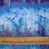 Crêpe fin Imprimé Tie & Dye Bleu Violet