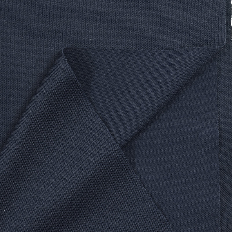 Maille polo polyester fine bleu foncé