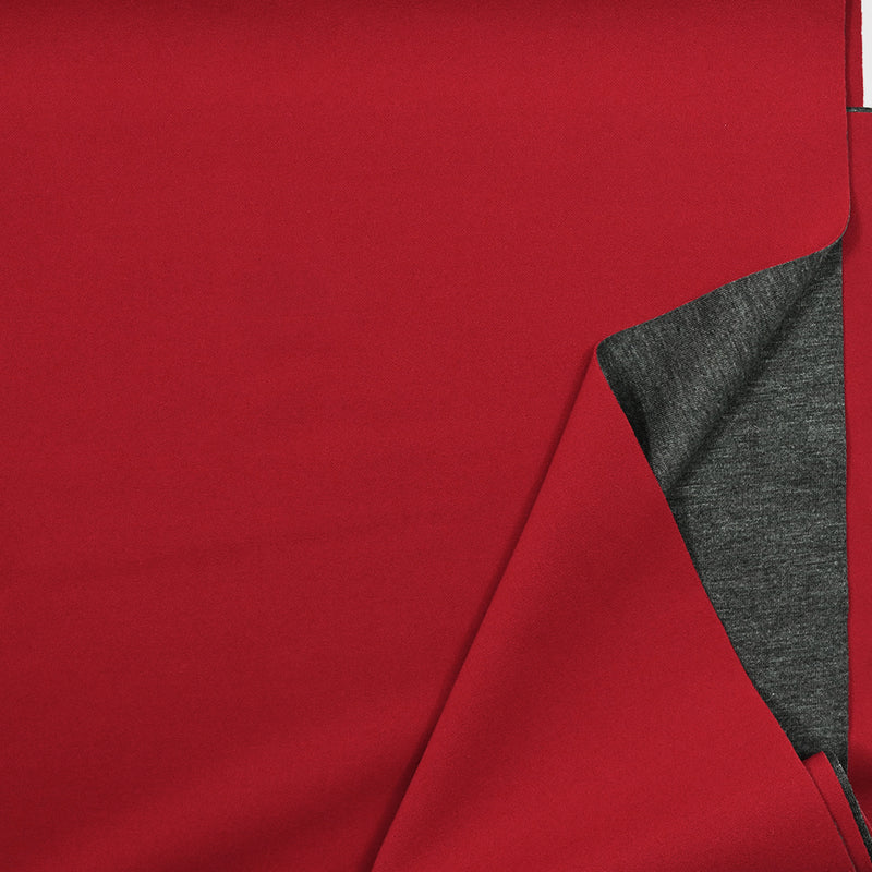 Crêpe de polyester envers jersey rouge
