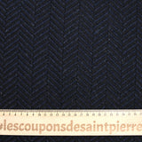 Jacquard de laine vierge chevron noir et marine