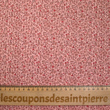 Toile de coton imprimée fleurs en miniature fond rose