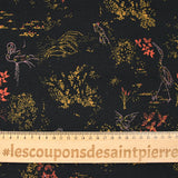 Jersey de polyester imprimé pointillisme fond noir