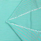 Polyviscose tissée-teinte rayure blanche et menthe