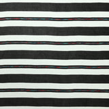 Maille de polyester fine noir et blanc rayures rouge et bleu
