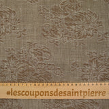 Jacquard 100% soie sur toile fine ajourée marron