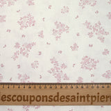 Algodón estampado pequeño rosa rosa fondos blancos