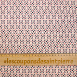 Crépon imprimé étoile marine fond rose chair