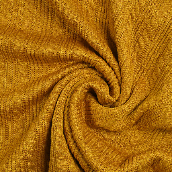 Maille torsadée fantaisie moutarde