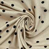 Lin viscose imprimé pois fond beige