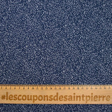Satin de coton imprimé petites fleurs fond marine