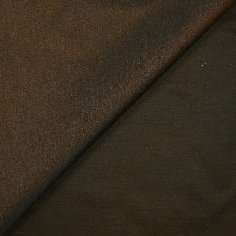 Satin duchesse polycoton noir reflet marron