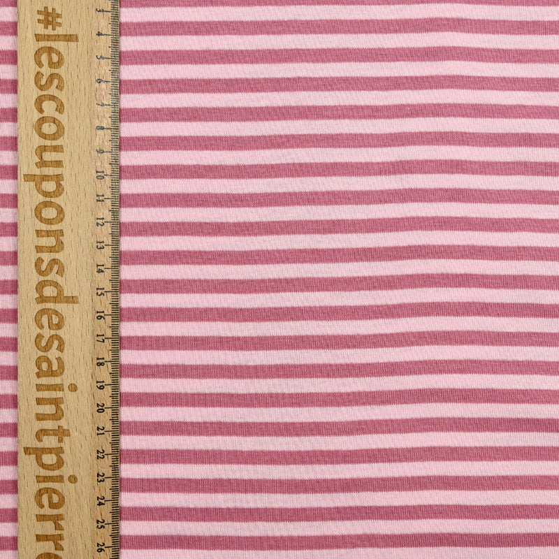 Light and dark pink rolled cotton jersey