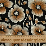 Viscose imprimée fleurs nervurés fond noir