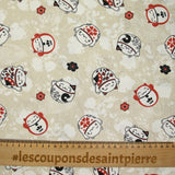 Fondo de beige de algodón estampado de Miaou Miaou