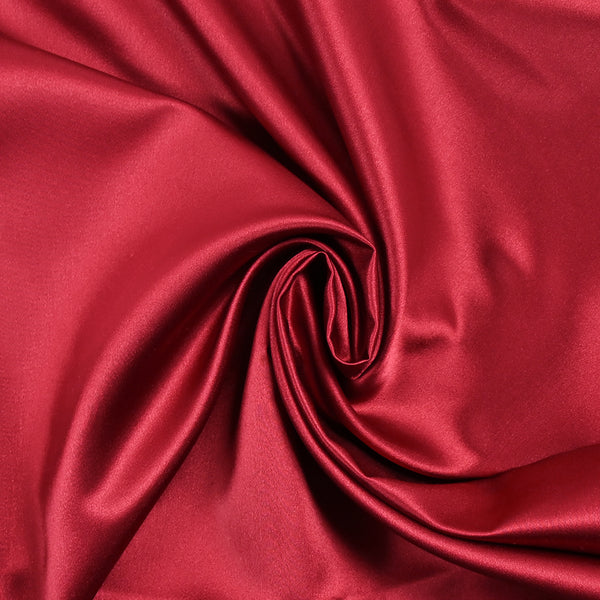 Crêpe satin de polyester rouge cerise