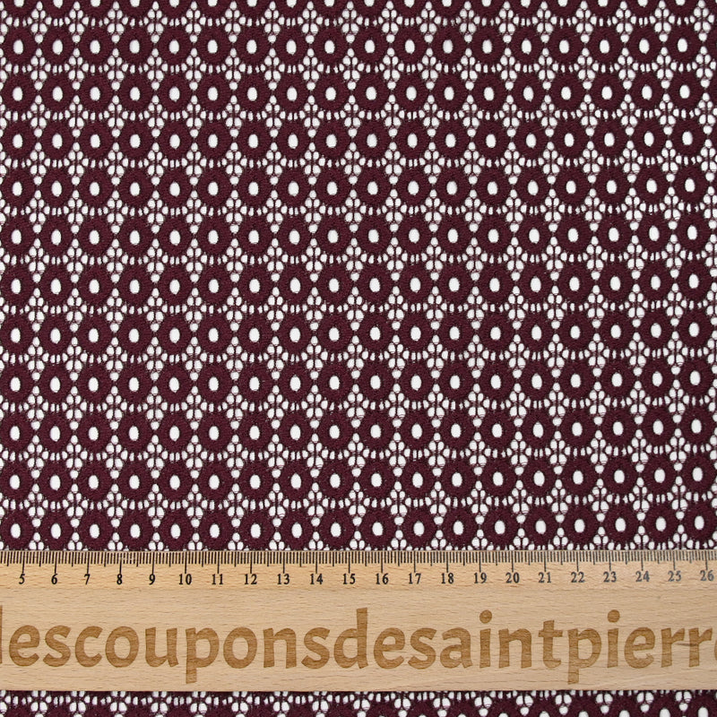 Dentelle polyester ovale rouge bordeaux