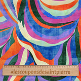 Crêpe satin lourd polyester imprimé pop vert et bleu