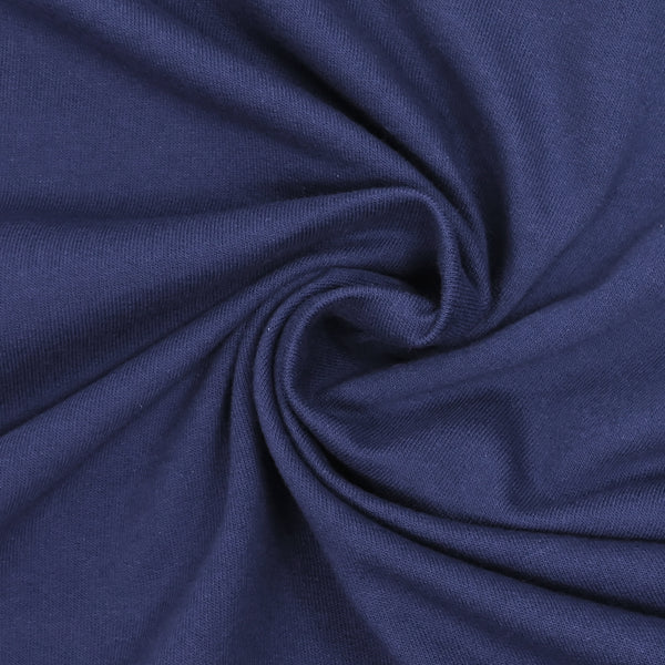 Jersey de coton french terry bleu foncé
