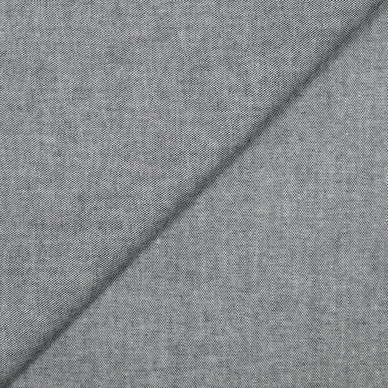 Chambray de coton bleu nuit