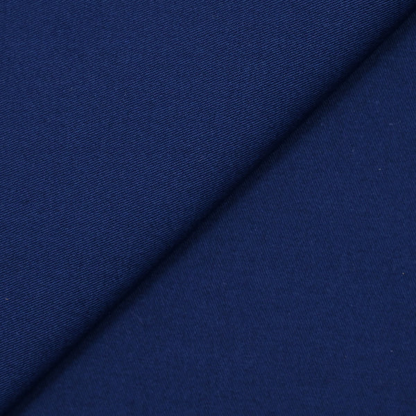 Sergé de coton élasthanne satiné bleu nuit