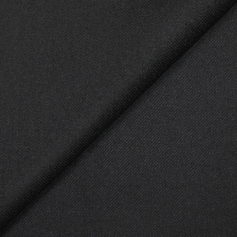Tissu tailleur sergé en laine cardée noir