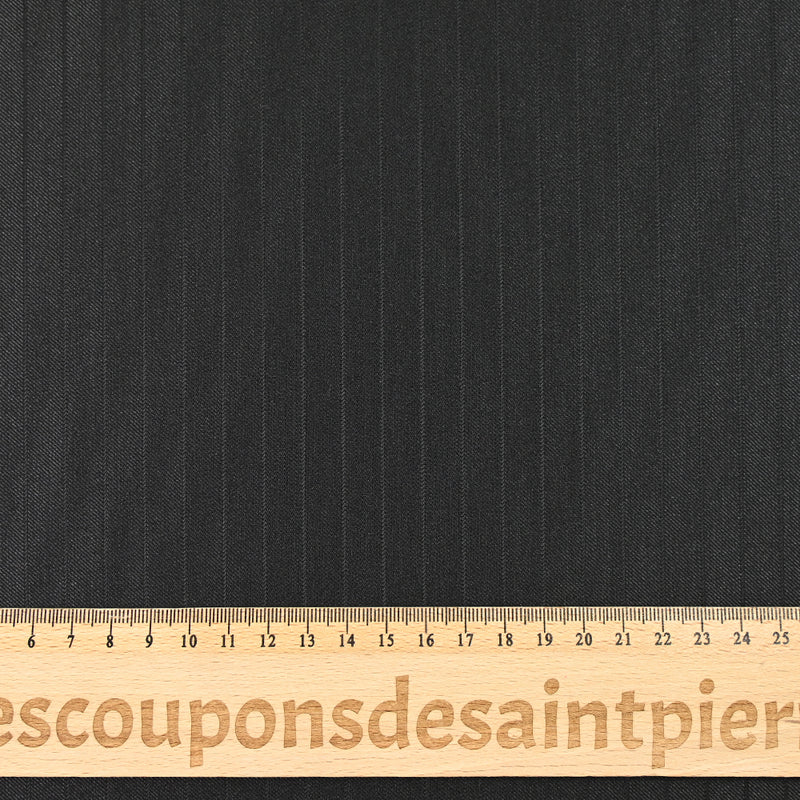 Twill de polyester rayé noir