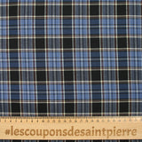 Tartan polyester bleu et noir