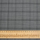 Tissu tailleur 100% laine prince-de-galles noir, canard fond gris