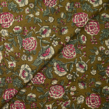 Beige de Kolkata Beige y Borgoña de algodón indio