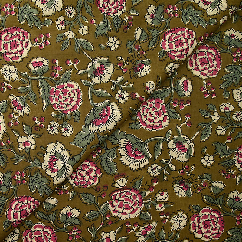 Beige de Kolkata Beige y Borgoña de algodón indio